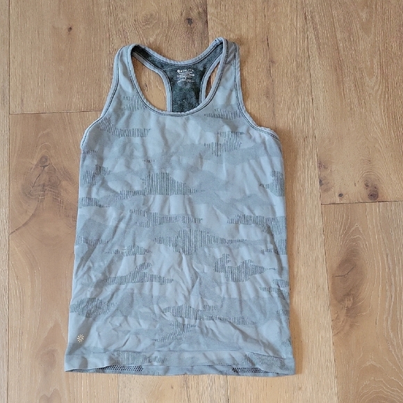 Gray Print Athleta Racerback Tank Top Size Small - Picture 1 of 4